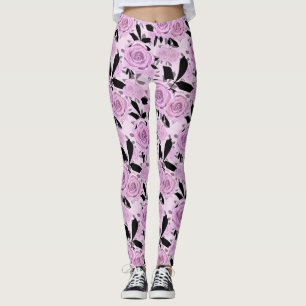 Roze rozen leggings
