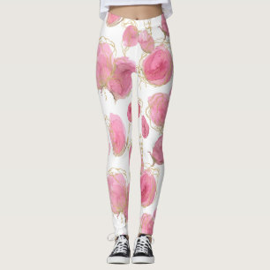 Roze rozen leggings