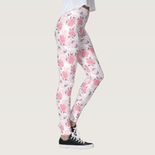Roze rozen leggings (Rechts)