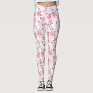 Roze rozen leggings