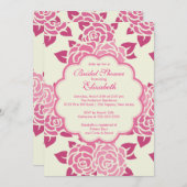  roze rozen lentetbriefingschoeisel uitnodiging (Voorkant / Achterkant)