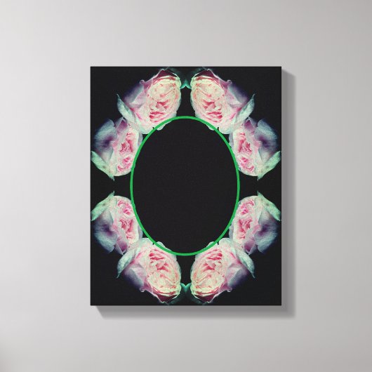 Roze rozen lijst - Maak je eigen foto Canvas Afdruk (Voorkant)