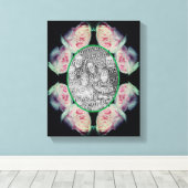 Roze rozen lijst - Maak je eigen foto Canvas Afdruk (Insitu (Houten vloer))