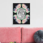 Roze rozen lijst - Maak je eigen foto Canvas Afdruk (Insitu (Woonkamer))