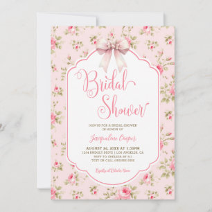 Roze Rozen Lint Bow Vrijgezellenfeest Kaart