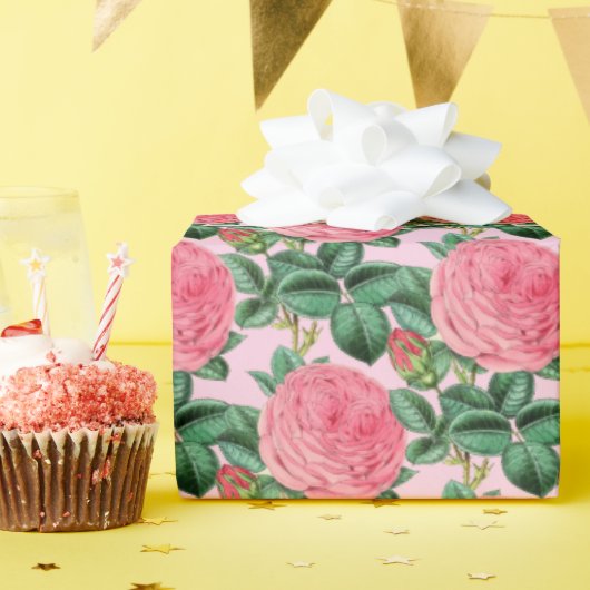 Roze Rozen loskoppelen of cadeau Cadeaupapier (Verjaardagsfeest)