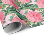 Roze Rozen loskoppelen of cadeau Cadeaupapier (Rol Hoek)