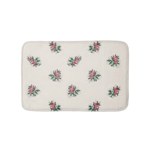  roze rozen meisje  Wallapatroon Badmat (Voorkant)