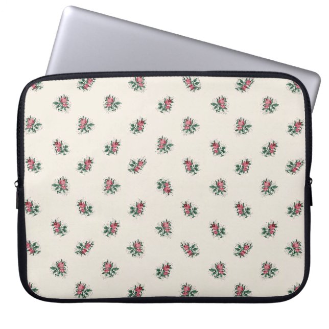  roze rozen meisje  Wallapatroon Laptop Sleeve (Voorkant)