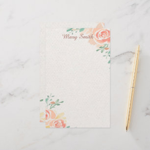 Roze rozen met persoonlijke boodschap briefpapier