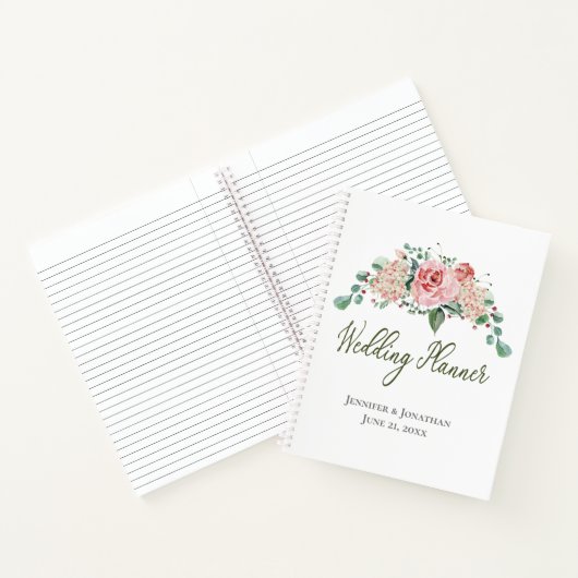 Roze rozen |met prijsopgave | Notitieboek voor wed (Binnen)