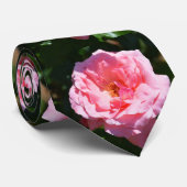 Roze rozen mode stropdas (Opgerold)