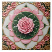 Roze Rozen Modern Mooi Collectie Tegeltje (Voorkant)