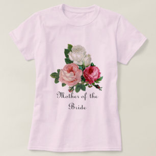 Roze Rozen Moeder van de Bruid Bloem T-shirt