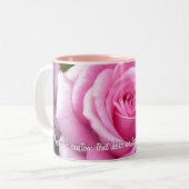 Roze rozen Mok Koffiebeker gepersonaliseerd Roos d (Voorkant links)
