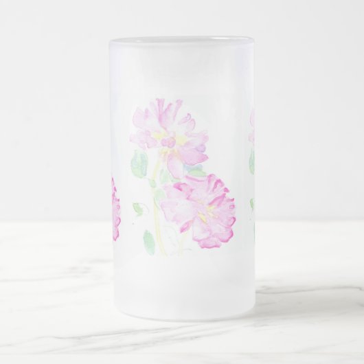 Roze rozen Mok van glas, bevroren (Center)