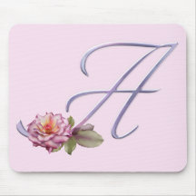 Roze rozen Monogram A