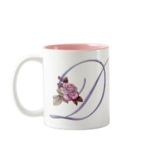 Roze rozen Monogram D