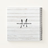  roze rozen Monogram Weddenschappen Notitieboek (Achterkant)