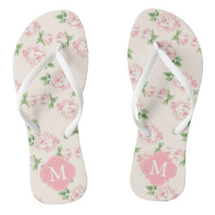Roze Rozen, monogrammen Teenslippers