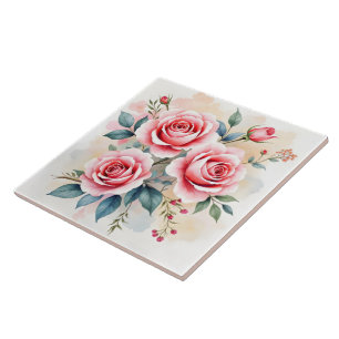 Roze Rozen Mooie Luxe Moderne Collectie Tegeltje