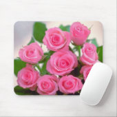 Roze rozen muismat (Met muis)