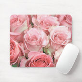 Roze rozen muismat (Met muis)