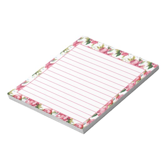Roze rozen notitieblok (Gedraaid)