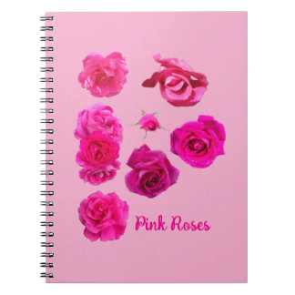 Roze rozen notitieboek
