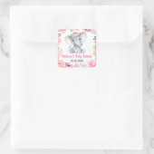 Roze rozen olifant meisje label sticker (Tas)