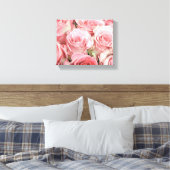 Roze rozen omgepakt Canvas Afdruk (Insitu (Slaapkamer))