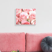 Roze rozen omgepakt Canvas Afdruk (Insitu (Woonkamer))