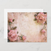 Roze Rozen ontkoppelingspatroon Briefkaart (Voorkant / Achterkant)