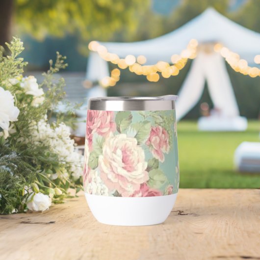 Roze rozen op aqua achtergrond (Huwelijk)