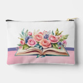 Roze Rozen op Boek Klein Accessoire Etui (Achterkant)