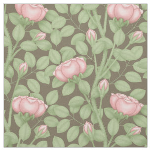 Roze rozen op bruin (kleine schaal) stof