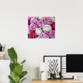 Roze rozen op canvas poster (Thuiskantoor)