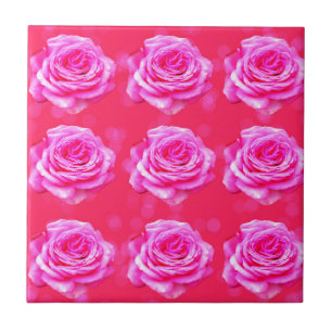 roze rozen op de roze roze roze rok,- tegeltje
