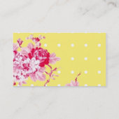 Roze rozen op geel Visitekaartje (Achterkant)