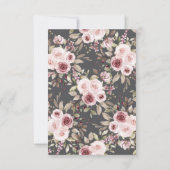 Roze rozen op nummer bedankkaart (Achterkant)