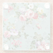 Roze rozen op  Onderzetters van glas van de soort  (Achterkant)
