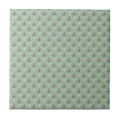 roze rozen op pastel Mint Sage Green Tegeltje (Voorkant)
