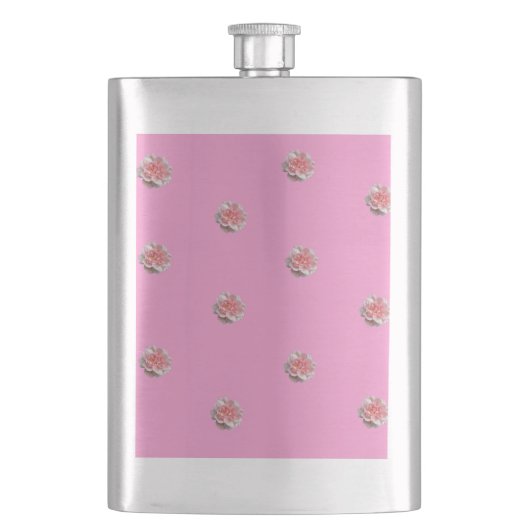 Roze rozen op roze flacon (Voorkant)