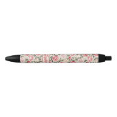 Roze rozen op roze zwarte inkt pen (Voorkant)
