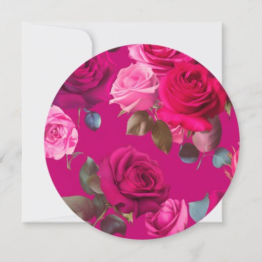 Roze rozen op Viva Magenta | Datum opslaan Kaart (Achterkant)