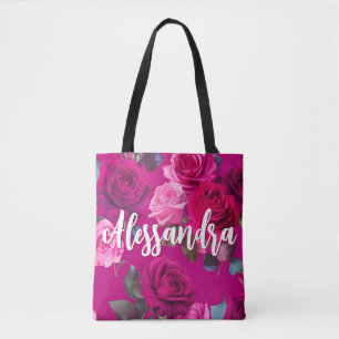 Roze rozen op Viva Magenta Romantisch Draagtas
