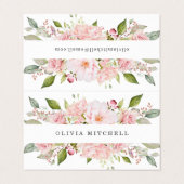  roze rozen op wit | Floral Folded Visitekaartjes (Buitenkant ongevouwen)
