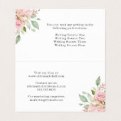 roze rozen op wit | Floral Folded Visitekaartjes (Binnenkant ongevouwen)