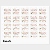  roze rozen op wit | Floral Vierkante Sticker (Vel)
