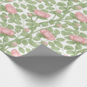 Roze Rozen op Wit (groot) Cadeaupapier (Hoek)
